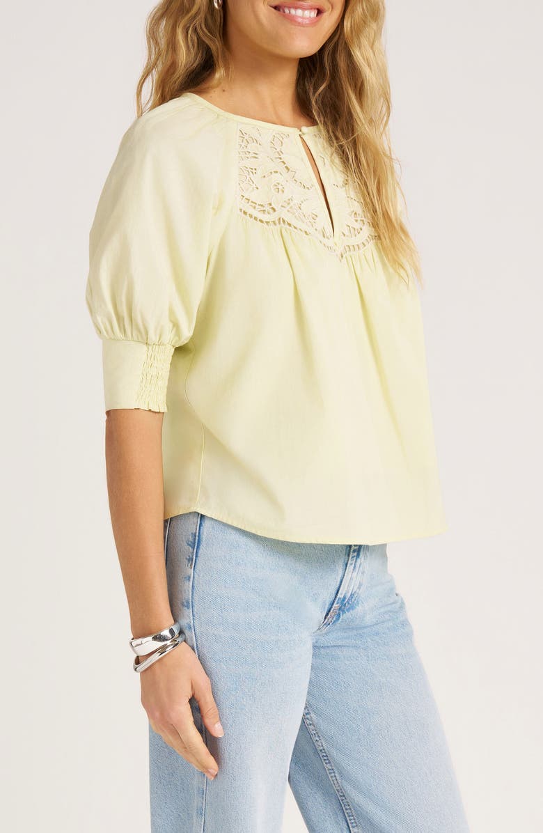matty m. Luma Puff Sleeve Woven Shirt, Alternate, color, 