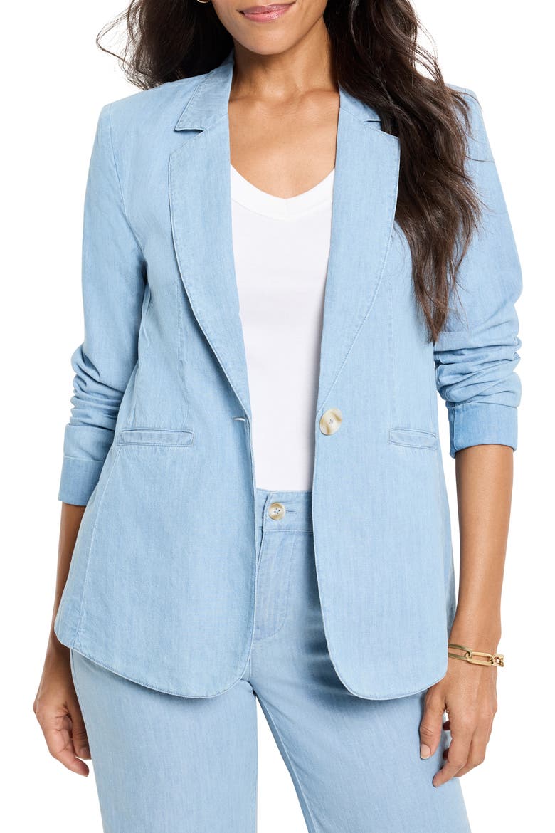 Denim Blazer, Main, color, MID WASH