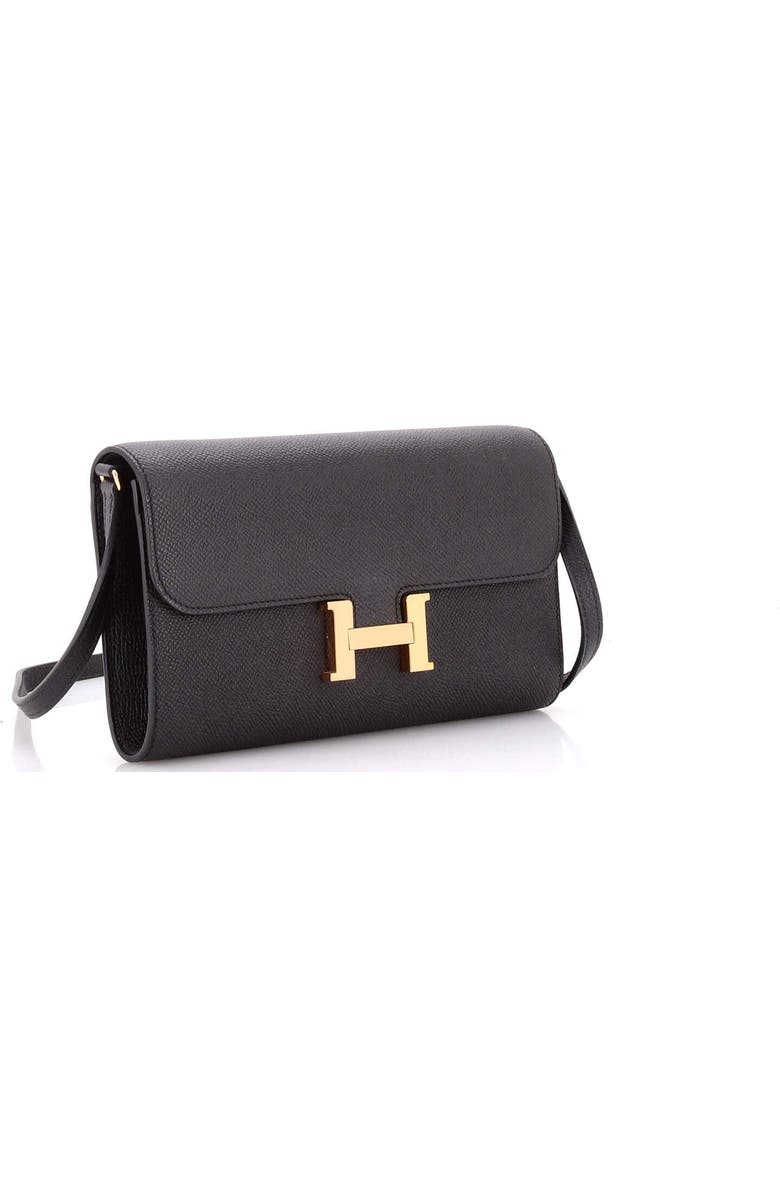 Pre-Owned Hermes Constance To Go Wallet Epsom, Alternate, color, Noir