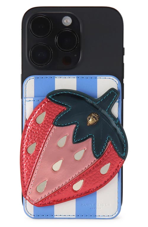 Kurt Geiger London Strawberry Magnetic Card Case In Open White