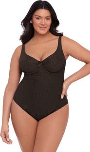 S3 Novelty Texture Underwire One Piece Swimsuit