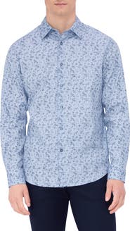 Bugatchi Julian Shaped Fit Print Button-Up Shirt
