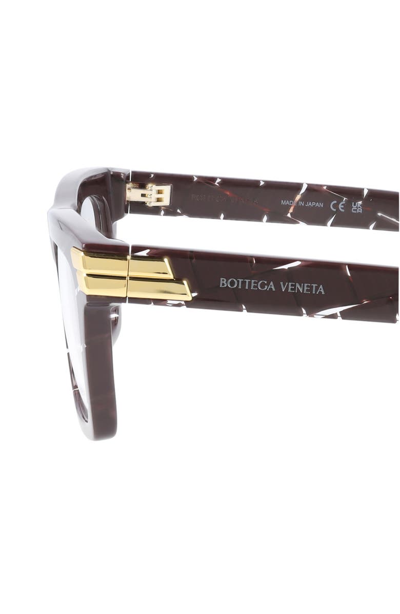 Bottega Veneta Novelty 51mm Square Optical Glasses, Alternate, color, 
