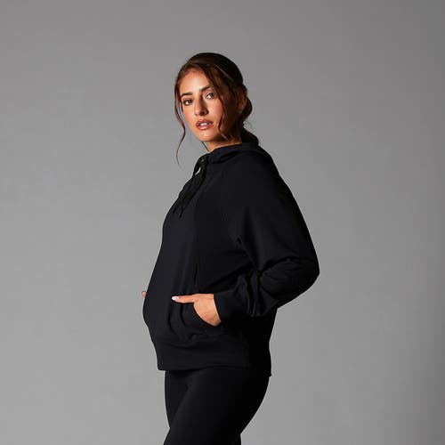 Tavi Cozy Paneled Hoodie In Black