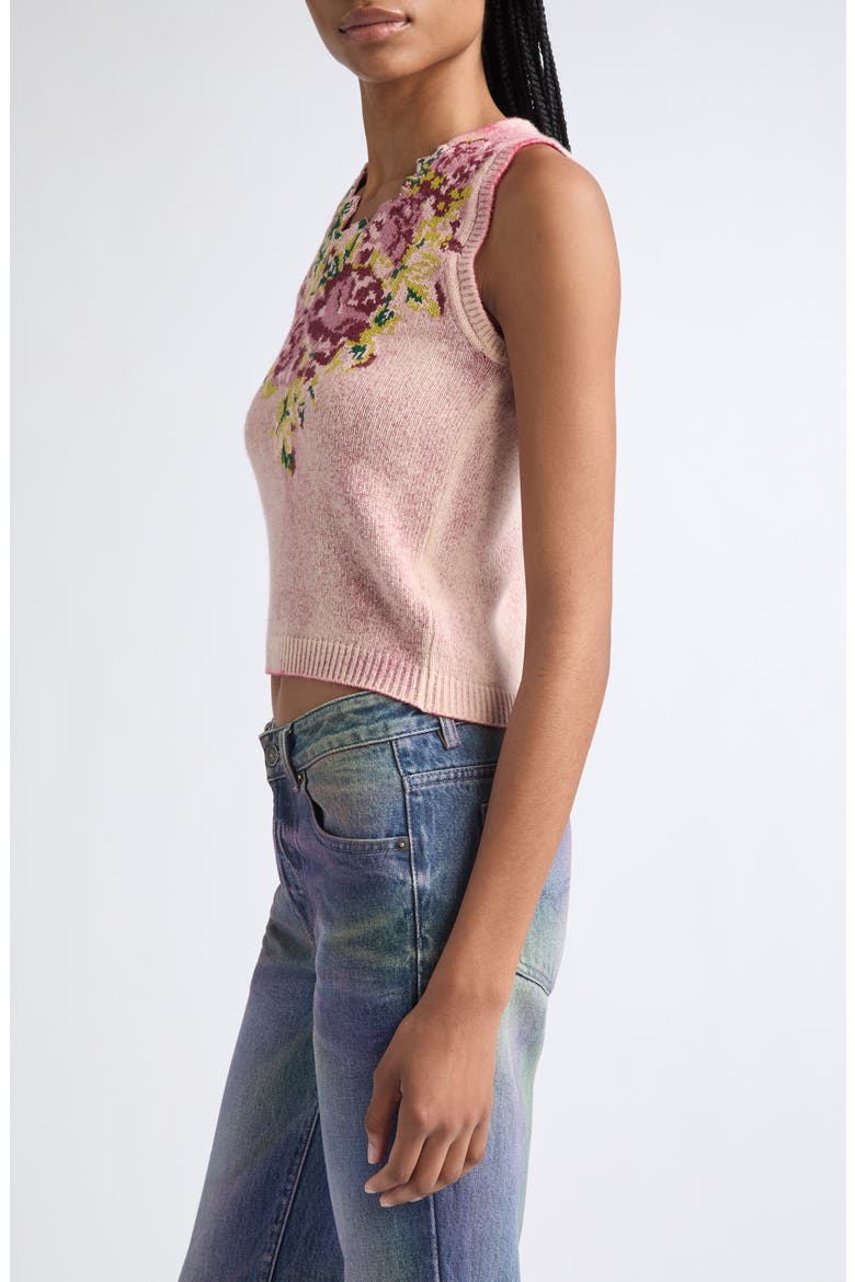 M-Raris Floral Wool Blend Sweater Vest, Alternate, color, BERRY/RED