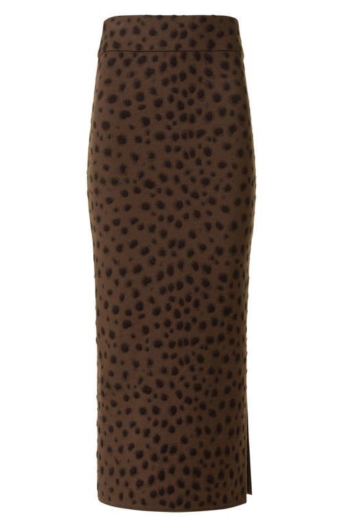 Akris Punto Abstract Dot Stretch Virgin Wool Knit Tube Skirt In Brown