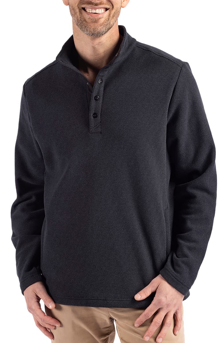 Cutter & Buck Hunts Point Fleece Snap Pullover, Main, color, Black