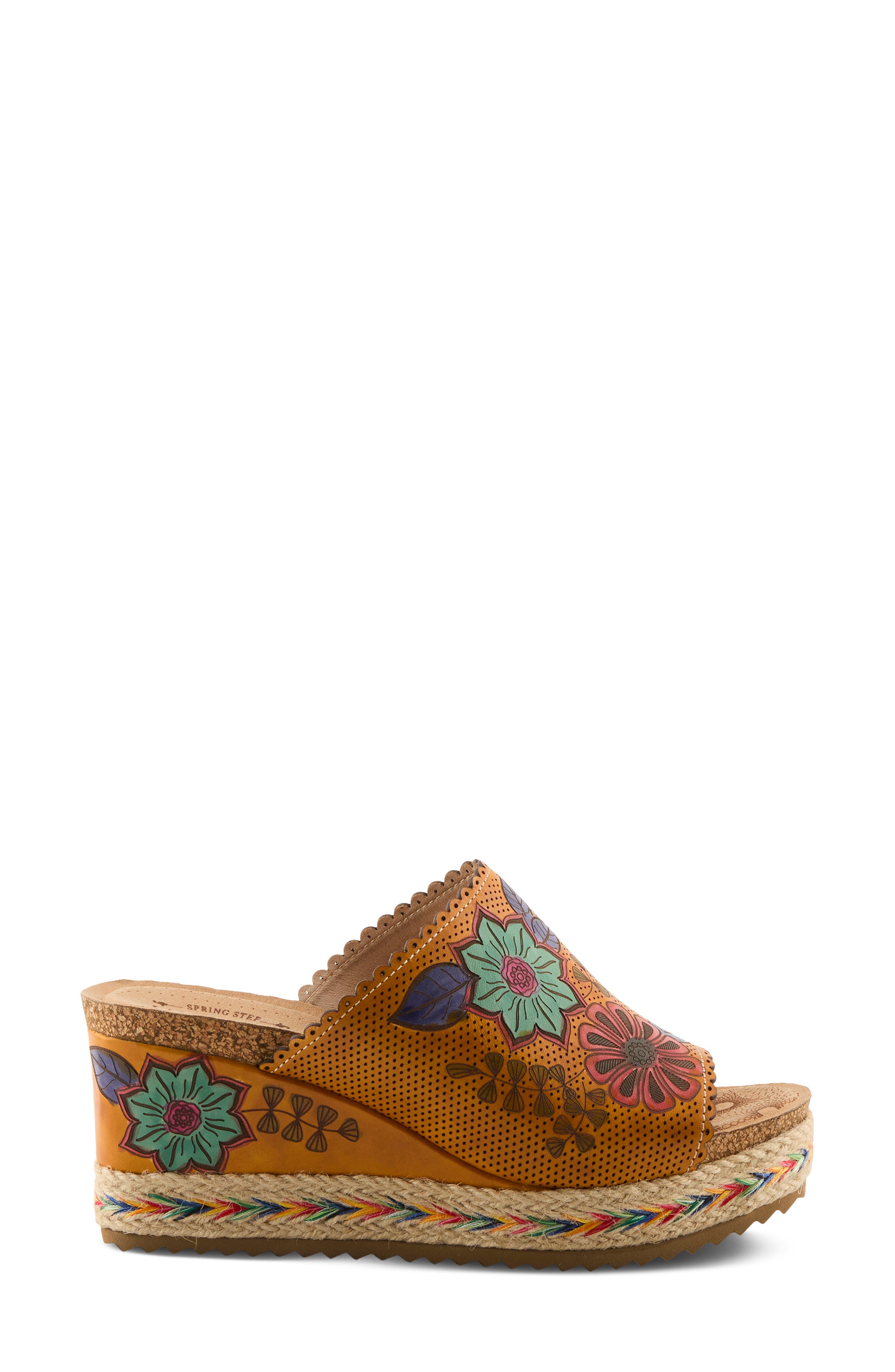 L'Artiste by Spring Step Delraybeach Espadrille Platform Wedge Slide Sandal, Alternate, color, Mango Multi