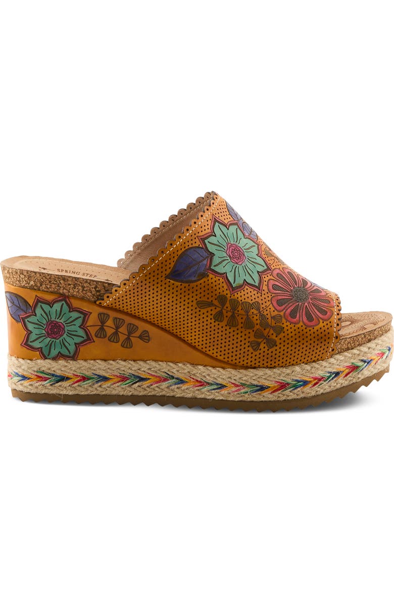 L'Artiste by Spring Step Delraybeach Espadrille Platform Wedge Slide Sandal, Alternate, color, Mango Multi