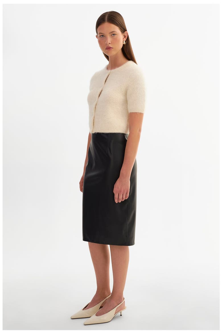 LUCIANA | Faux Leather Pencil Skirt, Alternate, color, Black
