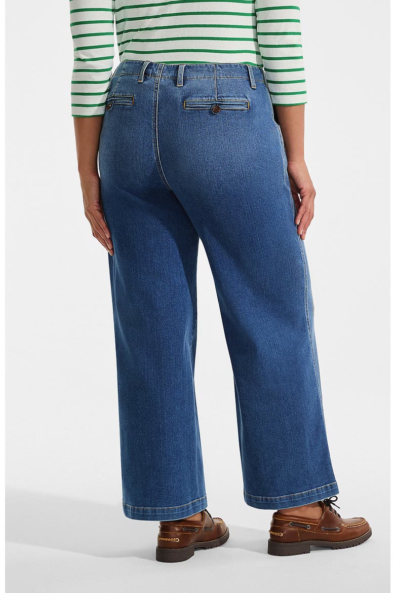 Plus Size Recover Denim Mid Rise Wide Leg Ankle Jeans, Alternate, color, Indigo Tide Blue