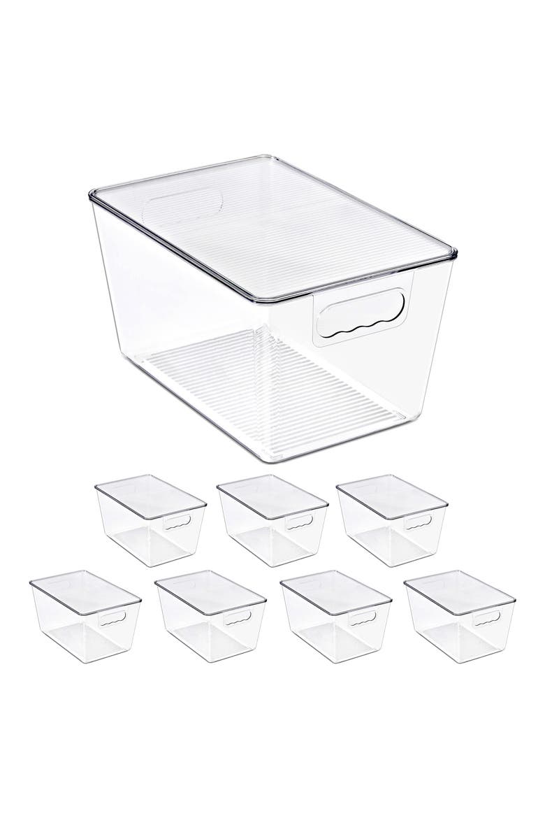 8-Pack Large Stackable Storage Bins, Main, color, NO COLOR