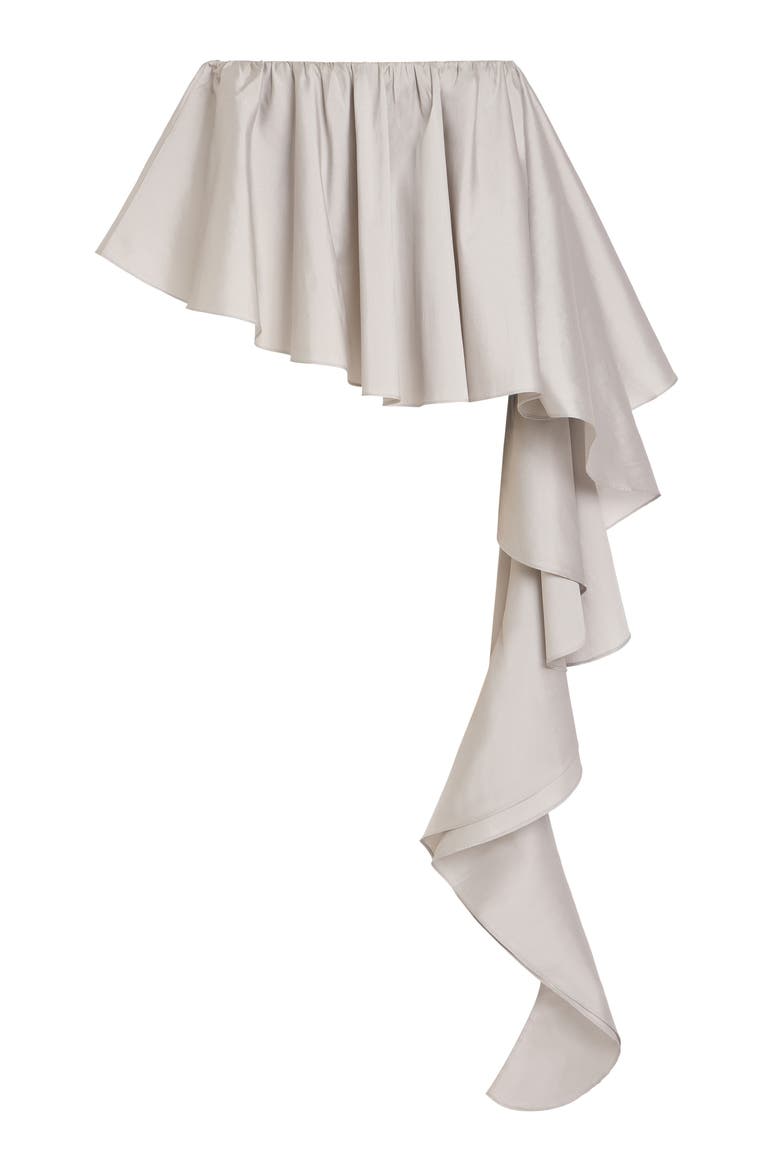 Todd Gathered Asymmetric Mini Skirt, Alternate, color, Silver
