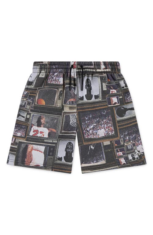 Jordan Big Kids' Brooklyn Printed Fleece Shorts In Gray