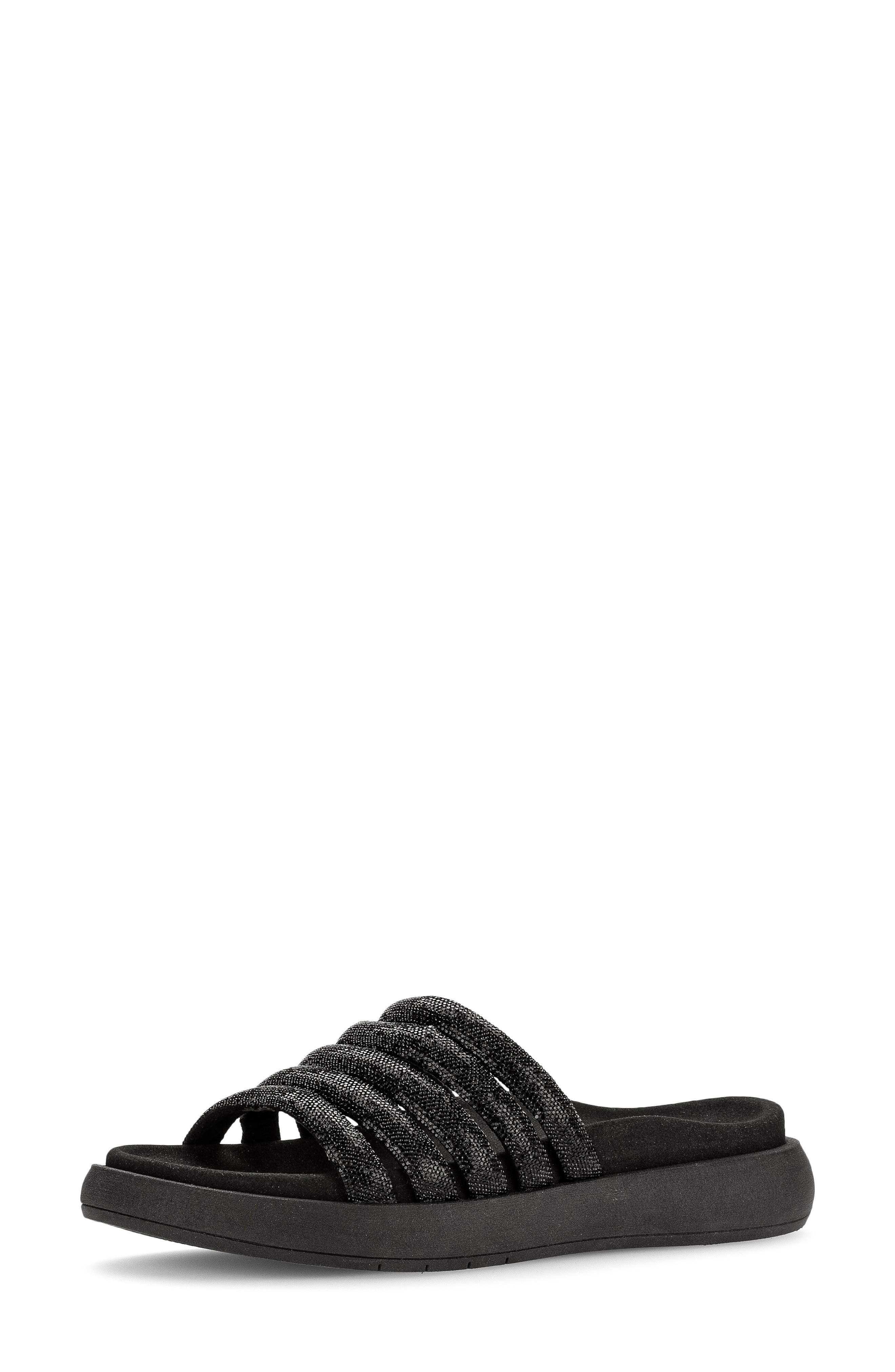 Gabor Strappy Slide Sandal, Main, color, Black