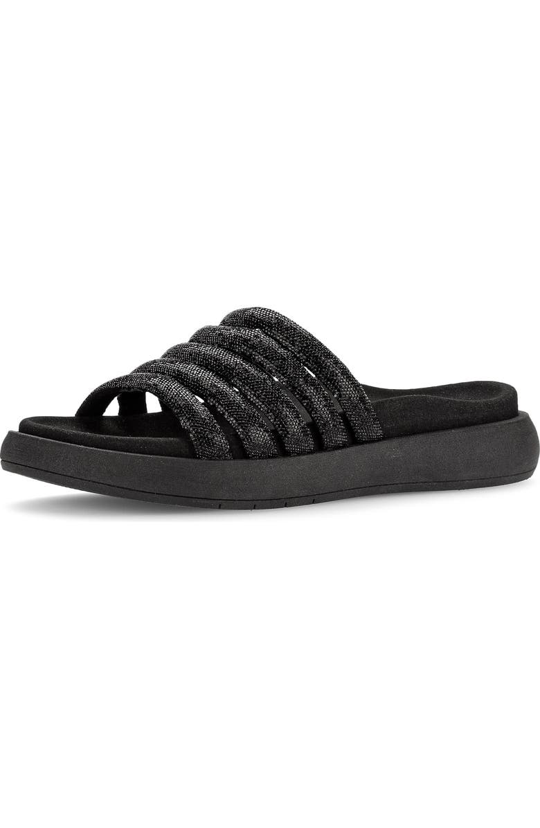 Gabor Strappy Slide Sandal, Main, color, Black