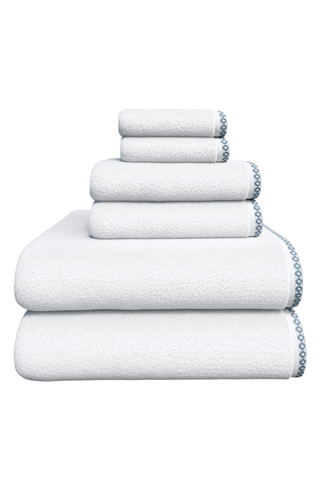 Woven & Weft Border Stitch 6-Piece Cotton Towel Set