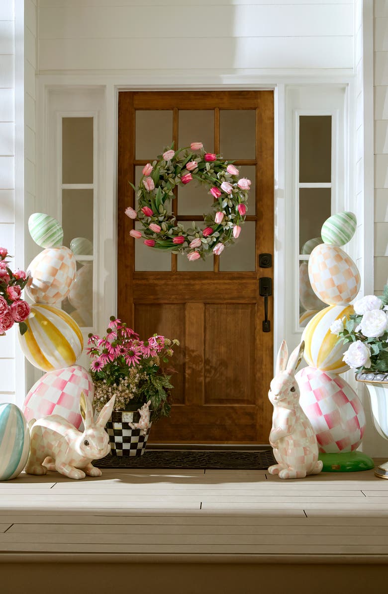 MACKENZIE CHILDS Frolic Spring Stacked Egg Trophy Topiary, Alternate, color, Multi