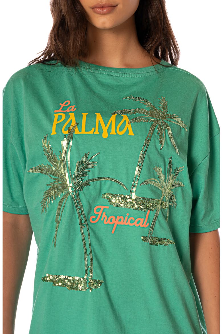 Tropical Green Azalea Cotton Cover-Up T-Shirt, Alternate, color, BRIGHT GREEN