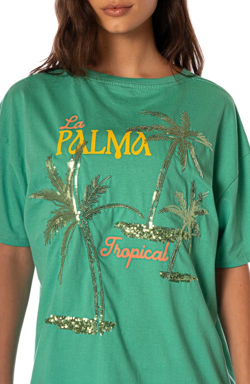 Maaji Tropical Green Azalea Cotton Cover-up T-shirt In Green