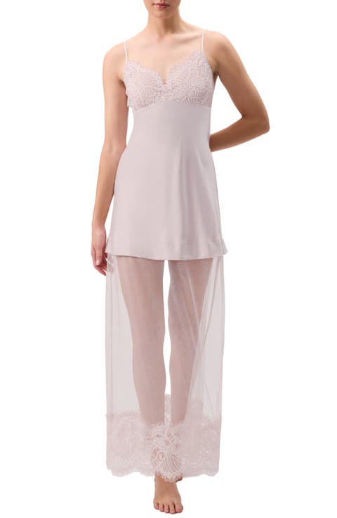 Serenade Lace & Mesh Panel Carmeuse Nightgown