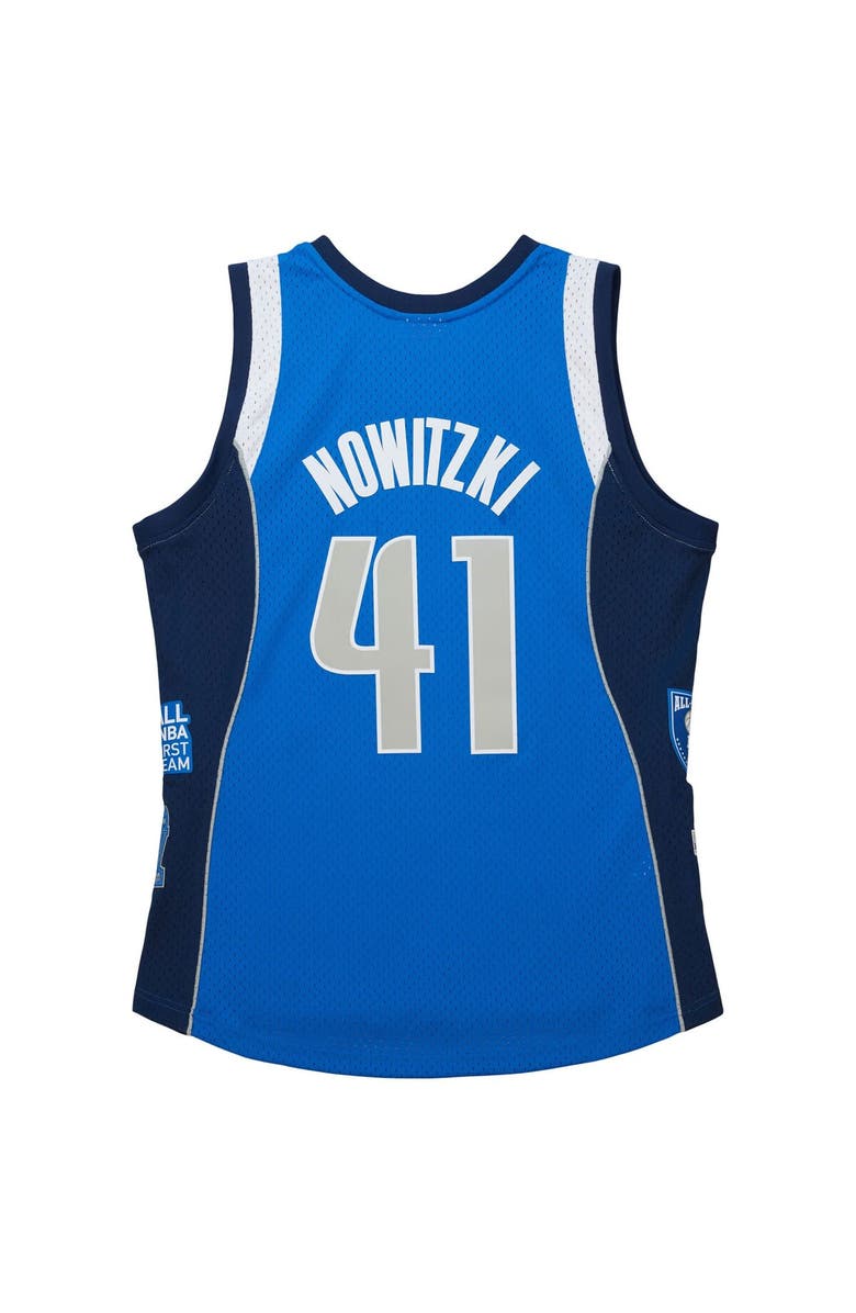 Mitchell & Ness Unisex Mitchell & Ness Dirk Nowitzki Blue Dallas Mavericks Hall of Fame Class of 2023 Throwback Swingman Jersey, Alternate, color, 