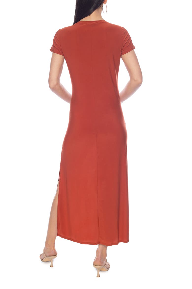Ity V-Neck Midi Dress, Alternate, color, RUST