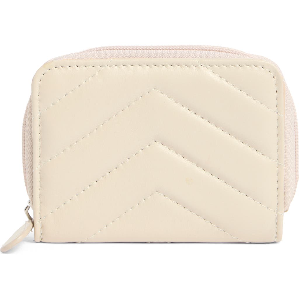 Mundi Small Leather Goods Quilted Card Case In Brown