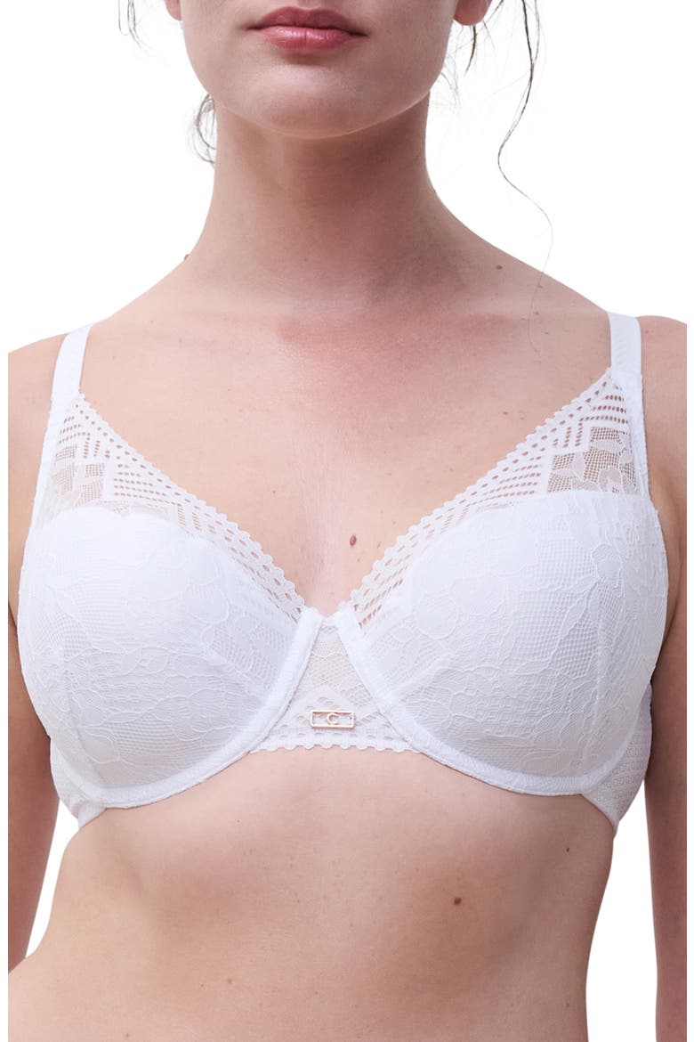 Origins Underwire Plunge Bra, Main, color, WHITE