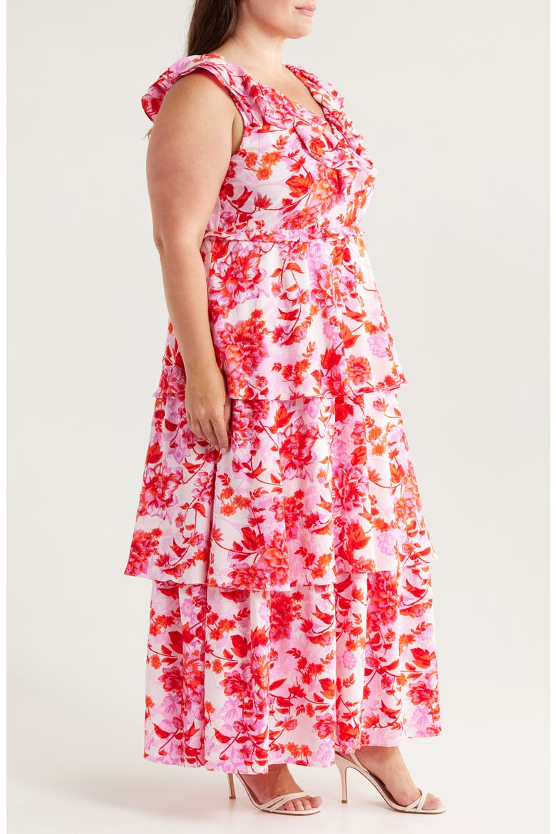 Ruffle Tiered Sleeveless Maxi Dress, Alternate, color, PURPLE- ESTATE BLOOM