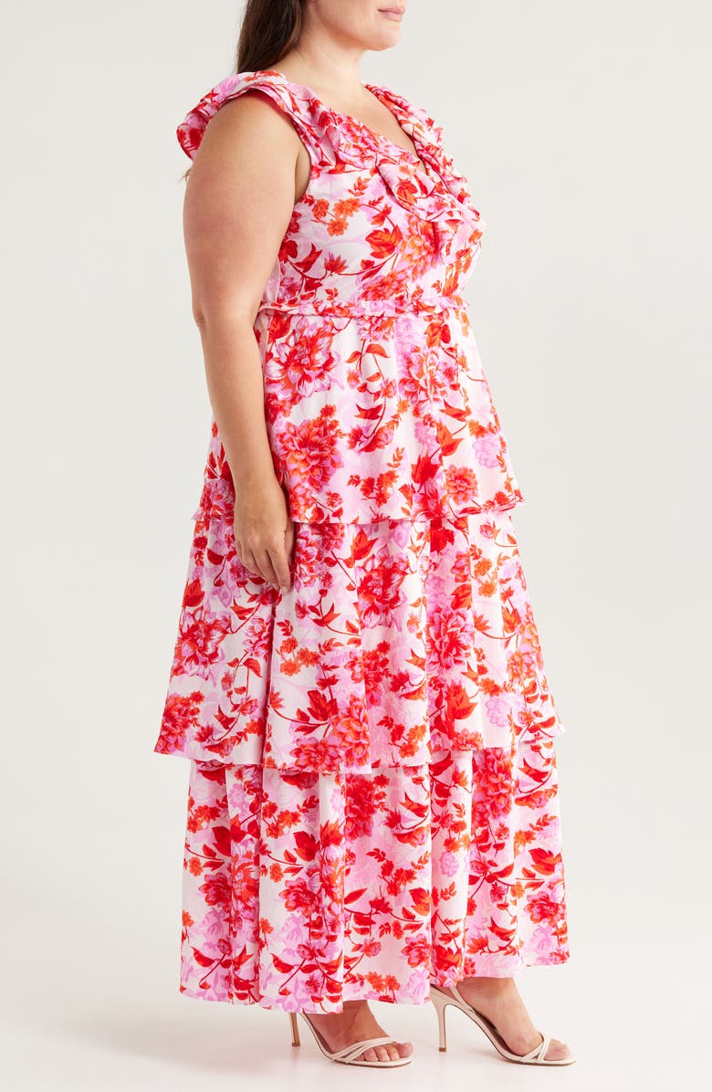 Chelsea28 Ruffle Tiered Sleeveless Maxi Dress, Alternate, color, Purple- Estate Bloom