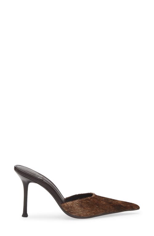 Jeffrey Campbell Robyn Genuine Calf Hair Pointed Toe Mule In Brown