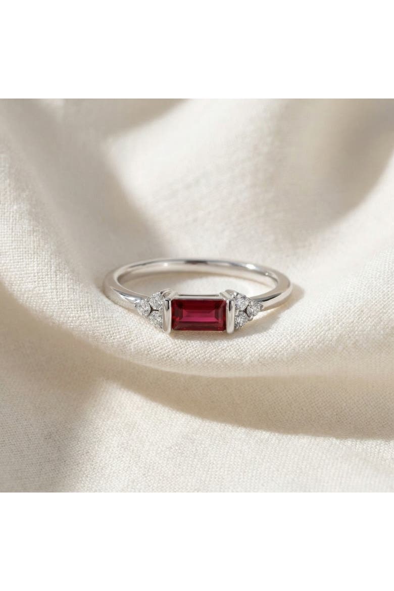 1/3Ct Thin Ruby Diamond Stackable Wedding Ring 14k Gold Lab Grown, Alternate, color, 14k White Gold