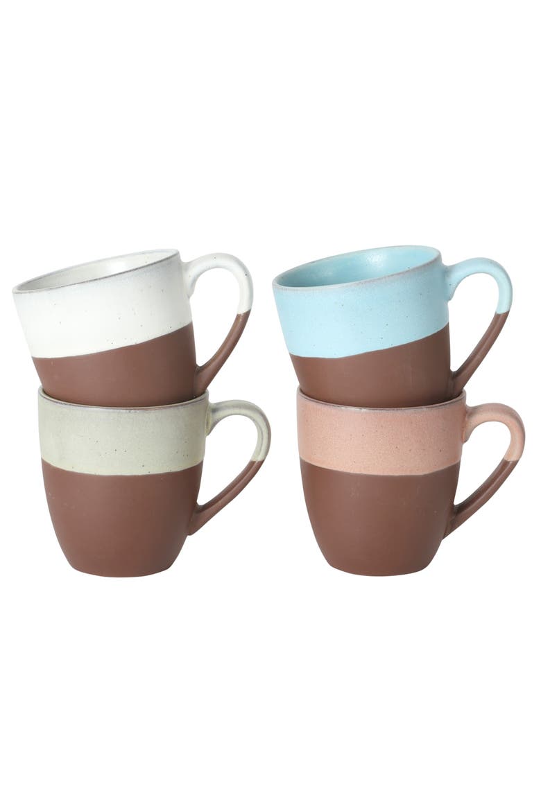 William Crest 4-Piece Reactive Glaze Stoneware Coffee Mug Set, Alternate, color, Multicolors
