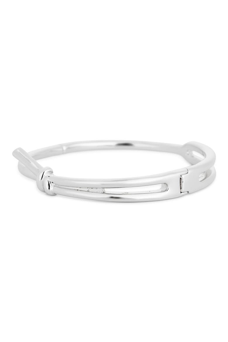 Demi Fine Knotted Bangle Bracelet, Main, color, SILVER
