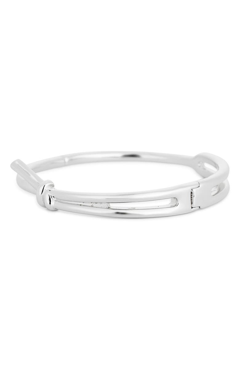 NORDSTROM RACK Demi Fine Knotted Bangle Bracelet, Main, color, Silver
