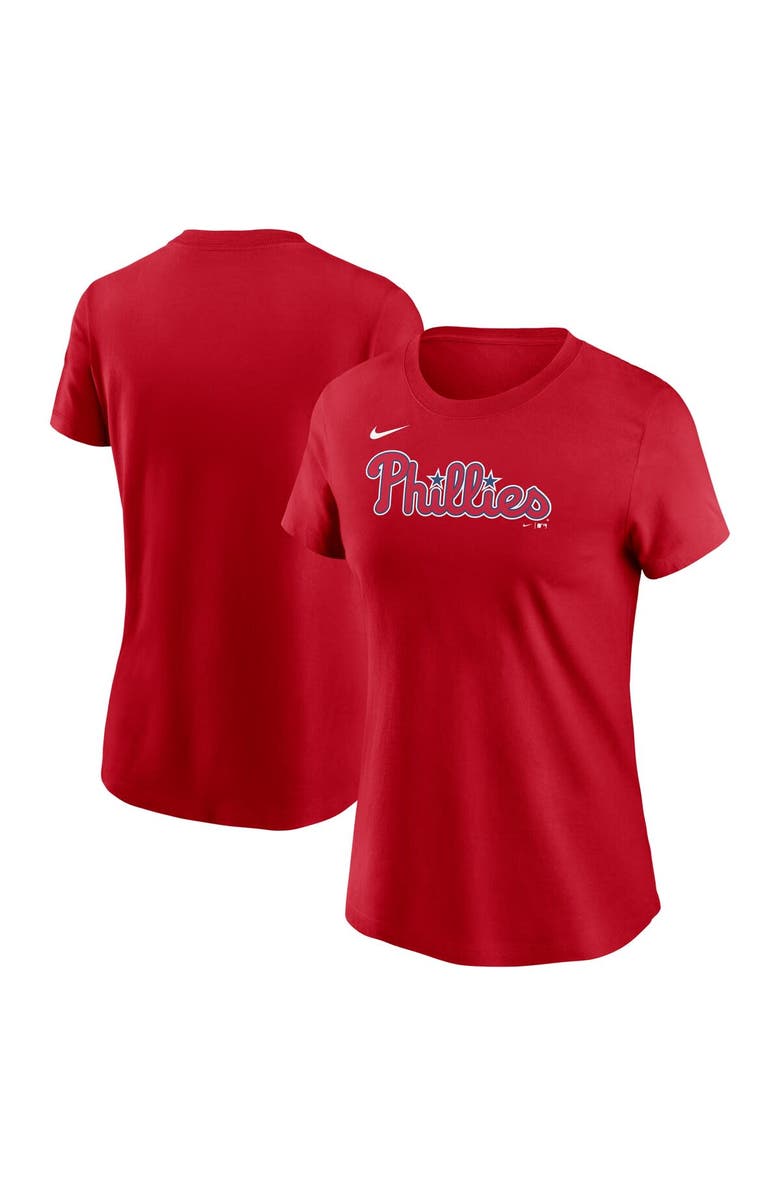 Nike Women's Nike Red Philadelphia Phillies Wordmark T-Shirt, Main, color, Red