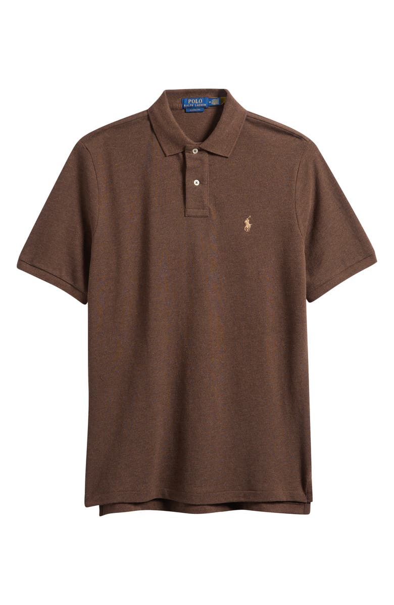 Polo Ralph Lauren The Iconic Cotton Mesh Polo, Alternate, color, Nutmeg Brown Heather