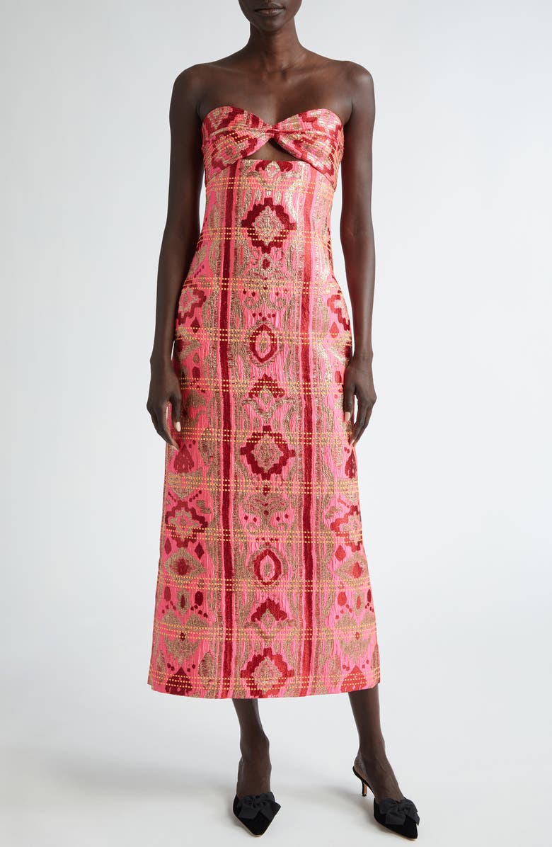 Johanna Ortiz Powerful Stitches Embroidered Strapless Dress, Alternate, color, 