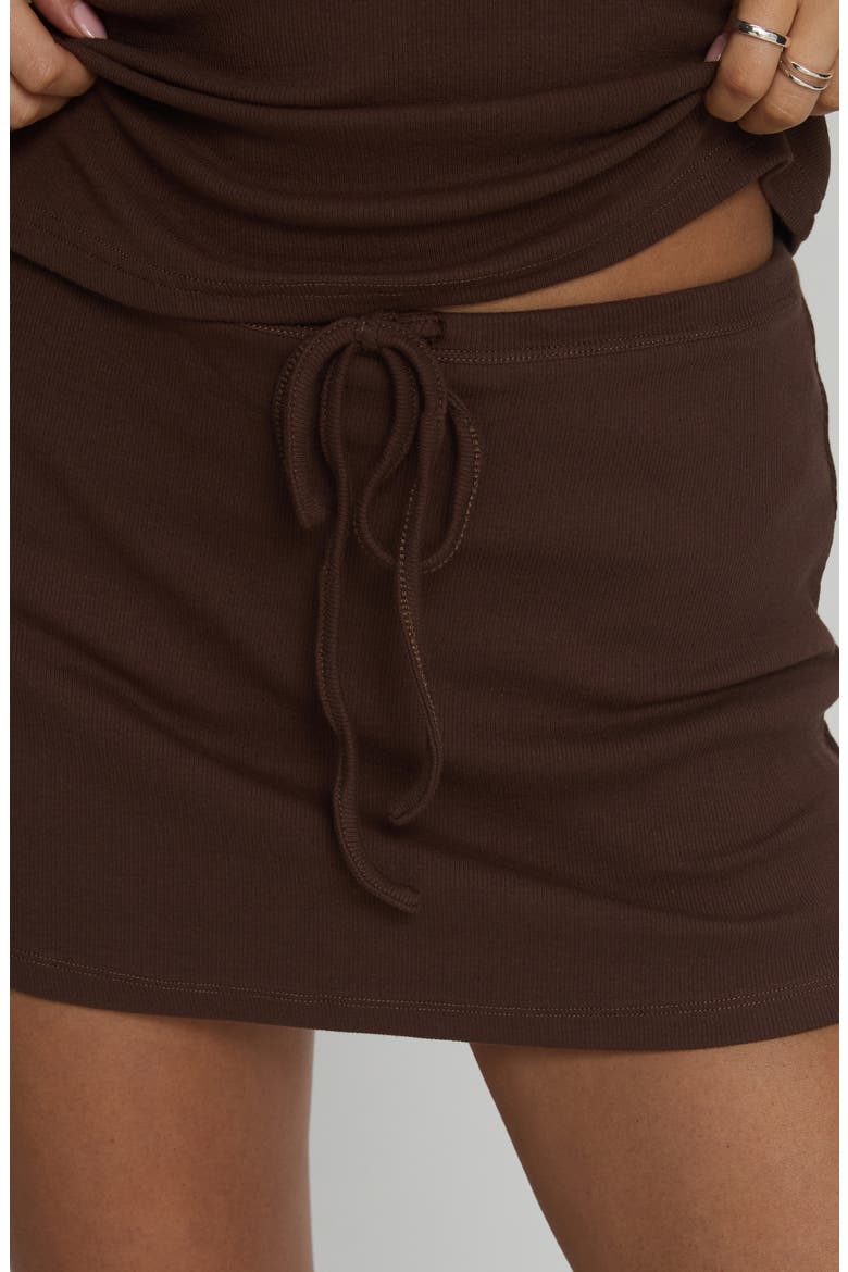 Baseline Stretch Recycled Cotton Rib Skort, Alternate, color, BROWN