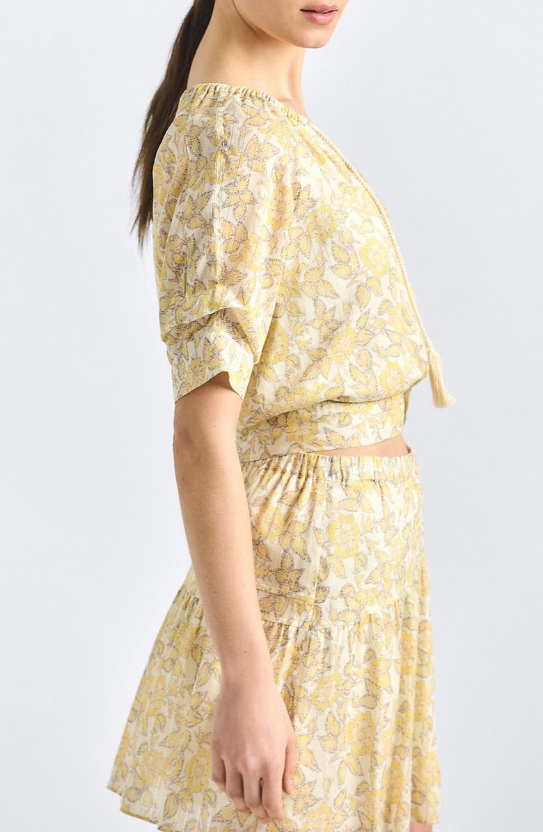 Derek Lam 10 Crosby Suri Voile Top, Alternate, color, Valiase Yellow Floral