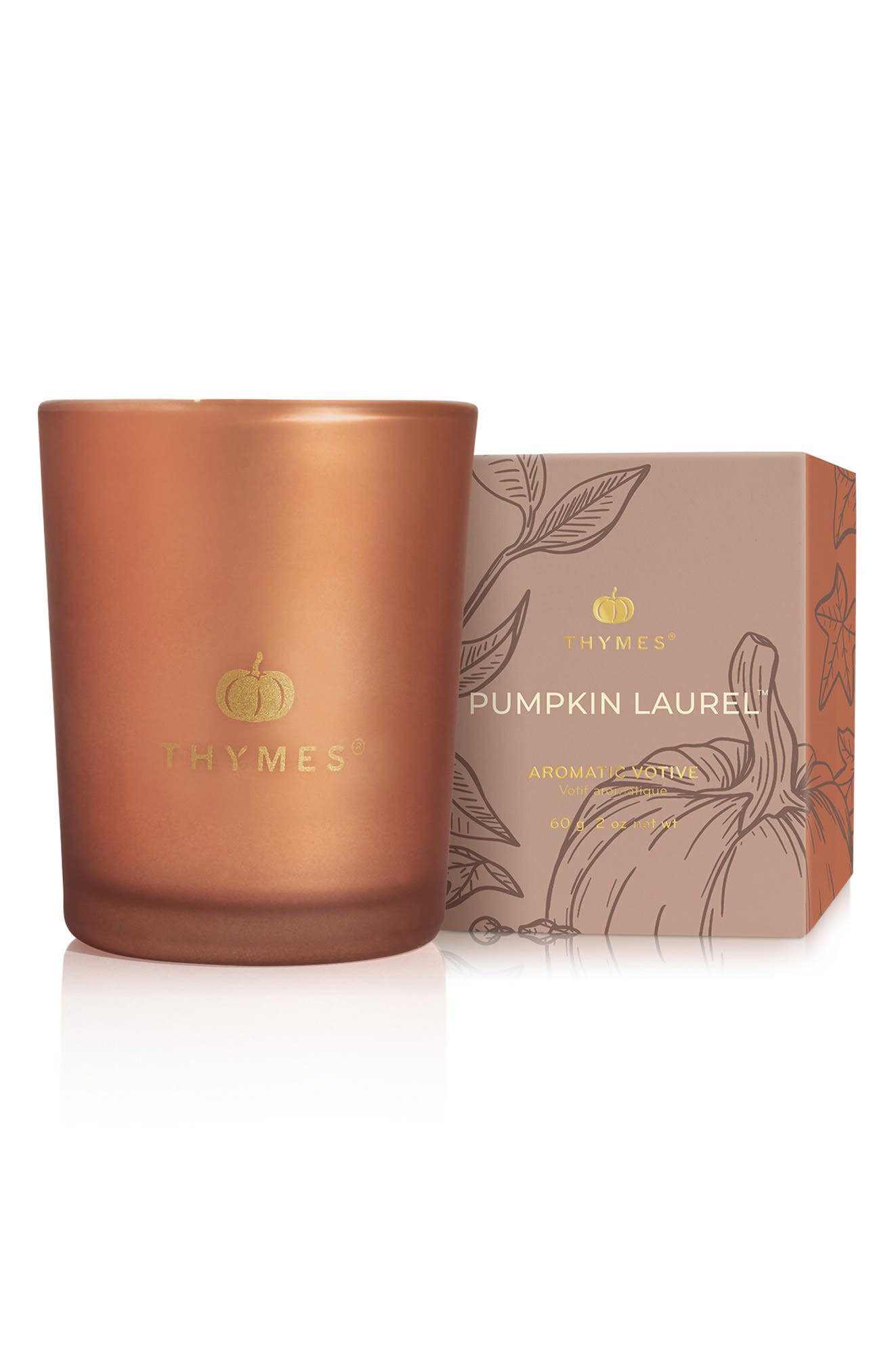 Thymes Pumpkin Laurel Votive Candle in Copper at Nordstrom