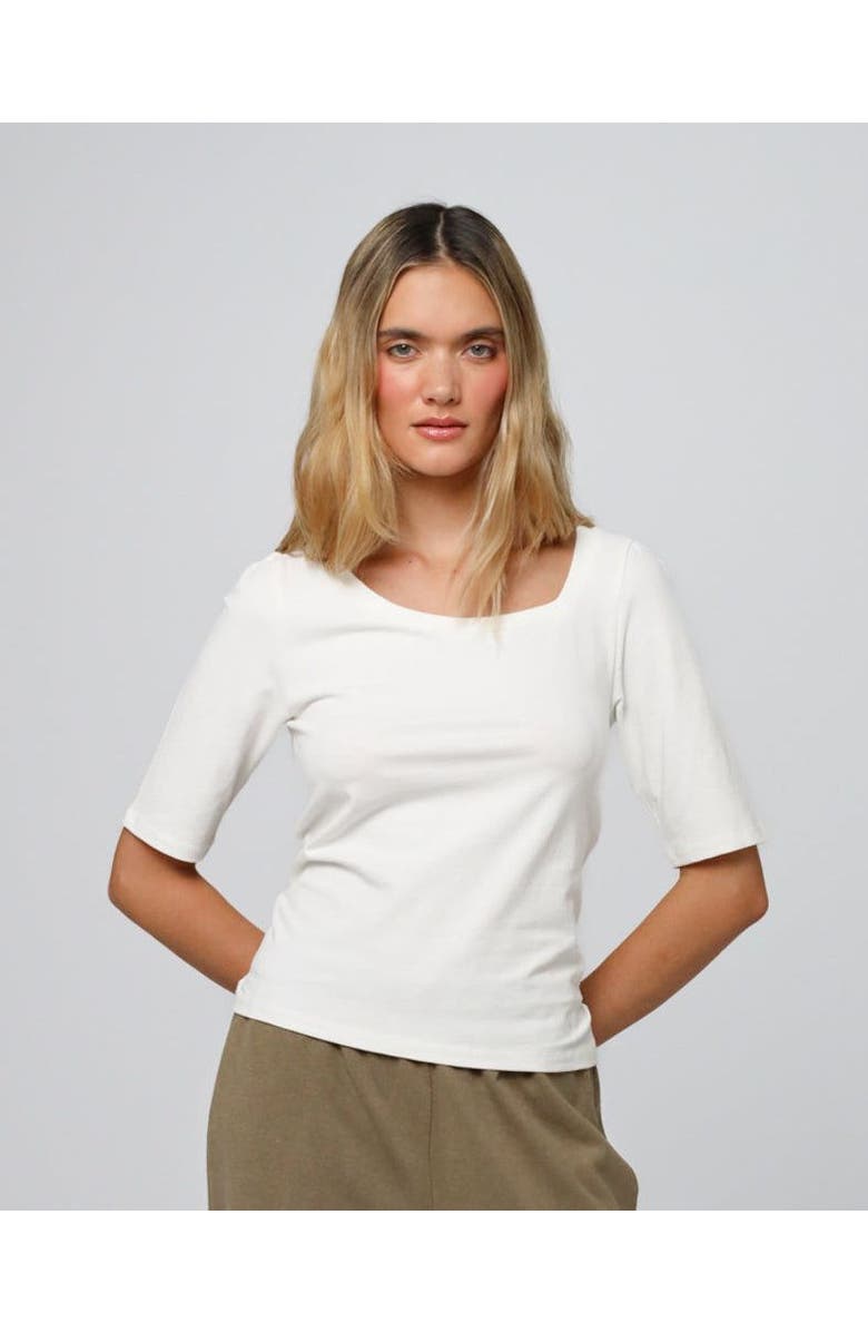 JUANA Hemp Essentials Asymmetrical Neckline Tee, Main, color, White