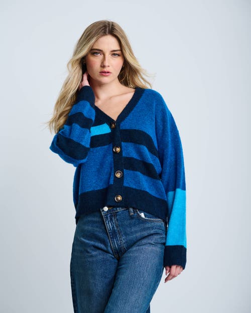 Lisa Todd The Graduate Striped Cardigan In Blue