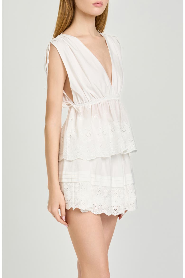 x Hannah Lovey Porter Goldie Cotton Eyelet Top (Nordstrom Exclusive), Alternate, color, IVORY