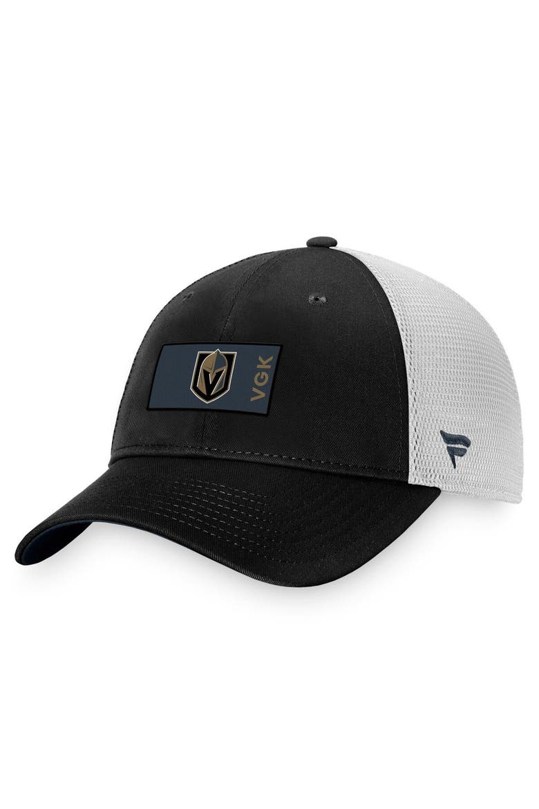 Men's Fanatics Branded Black/White Vegas Golden Knights Authentic Pro Rink Trucker Snapback Hat, Main, color, Black