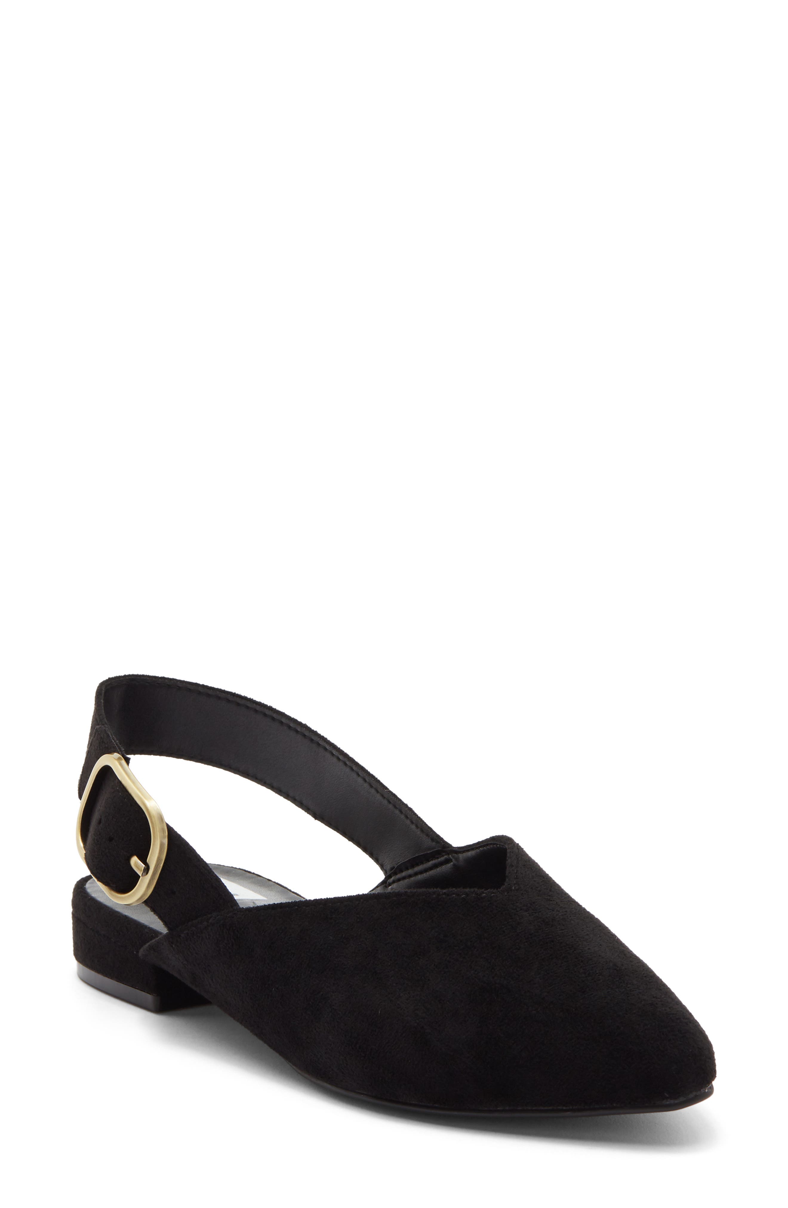Derue Slingback Flat, Main, color, BLACK