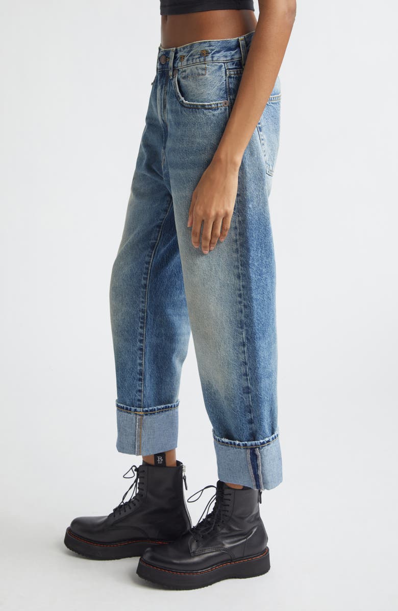 R13 Cuffed X-Boyfriend Jeans, Alternate, color, Jasper