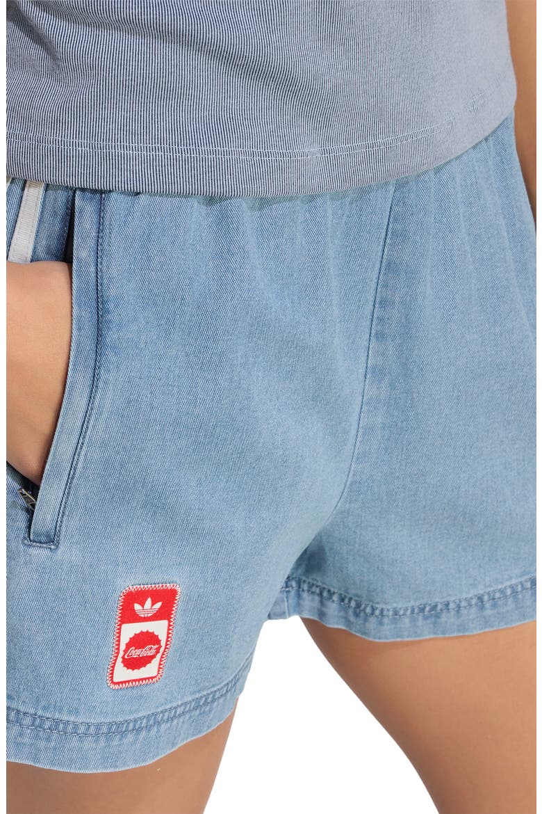 Striped Denim Shorts, Alternate, color, LIGHT BLUE