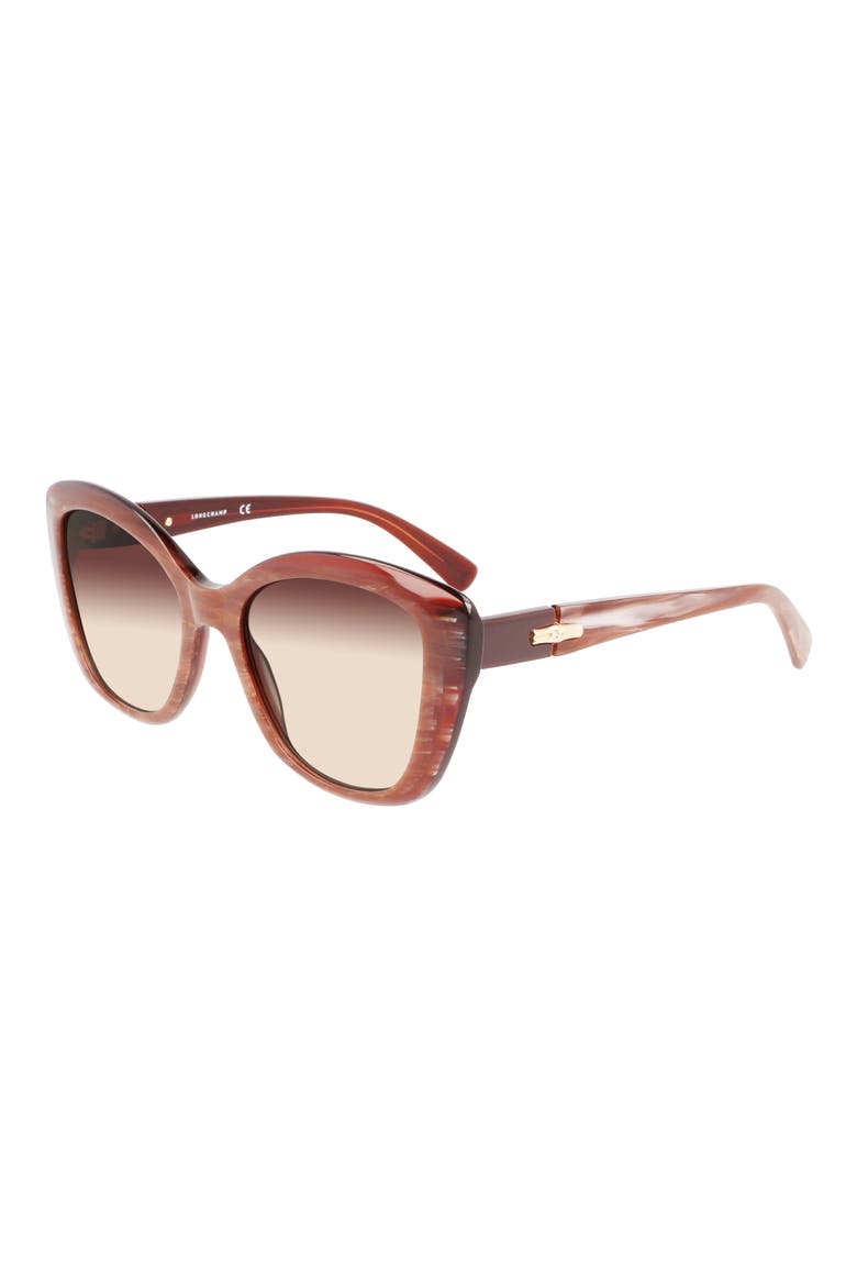 Roseau 54mm Butterfly Sunglasses, Alternate, color, RED MARBLE